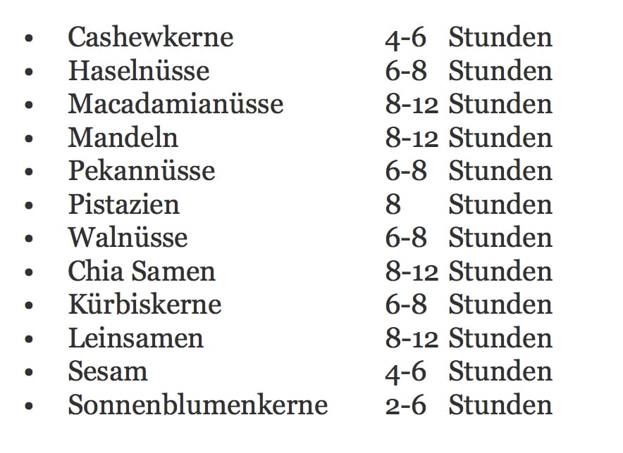 Nüsse einweichen