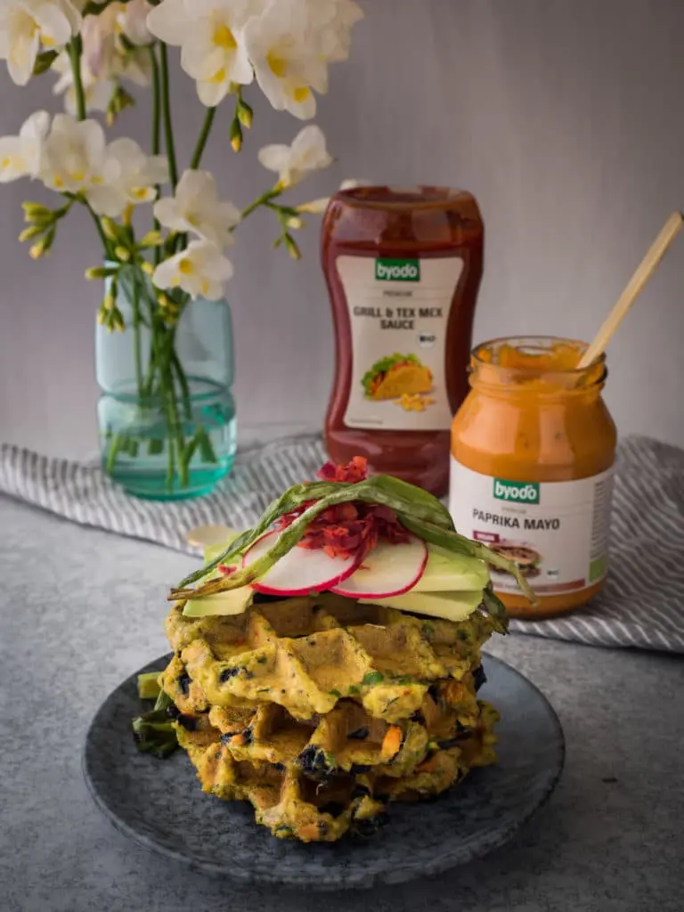 vegane Maismehl Waffeln mit Byodo