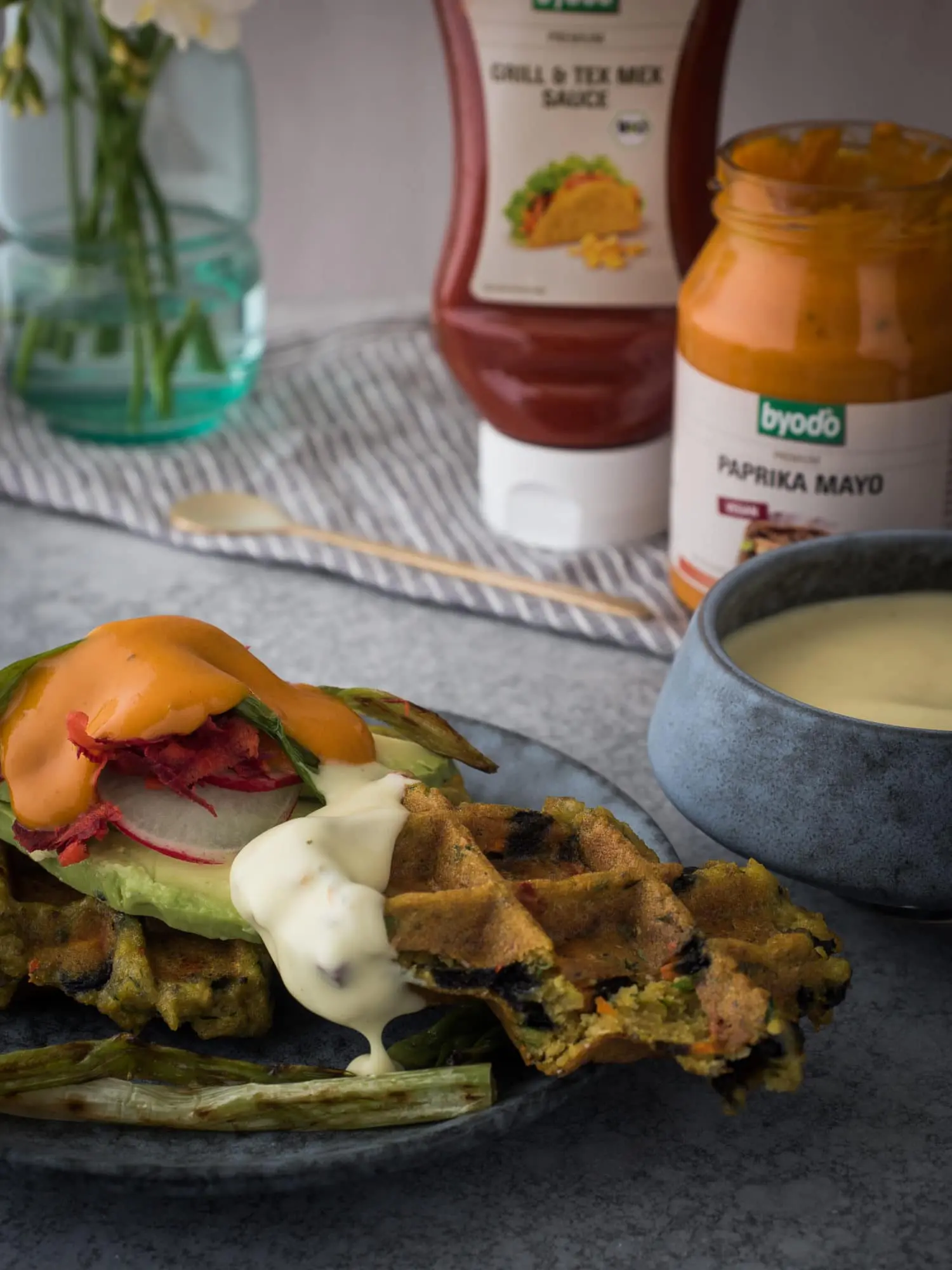 vegane Maismehl Waffeln mit Byodo