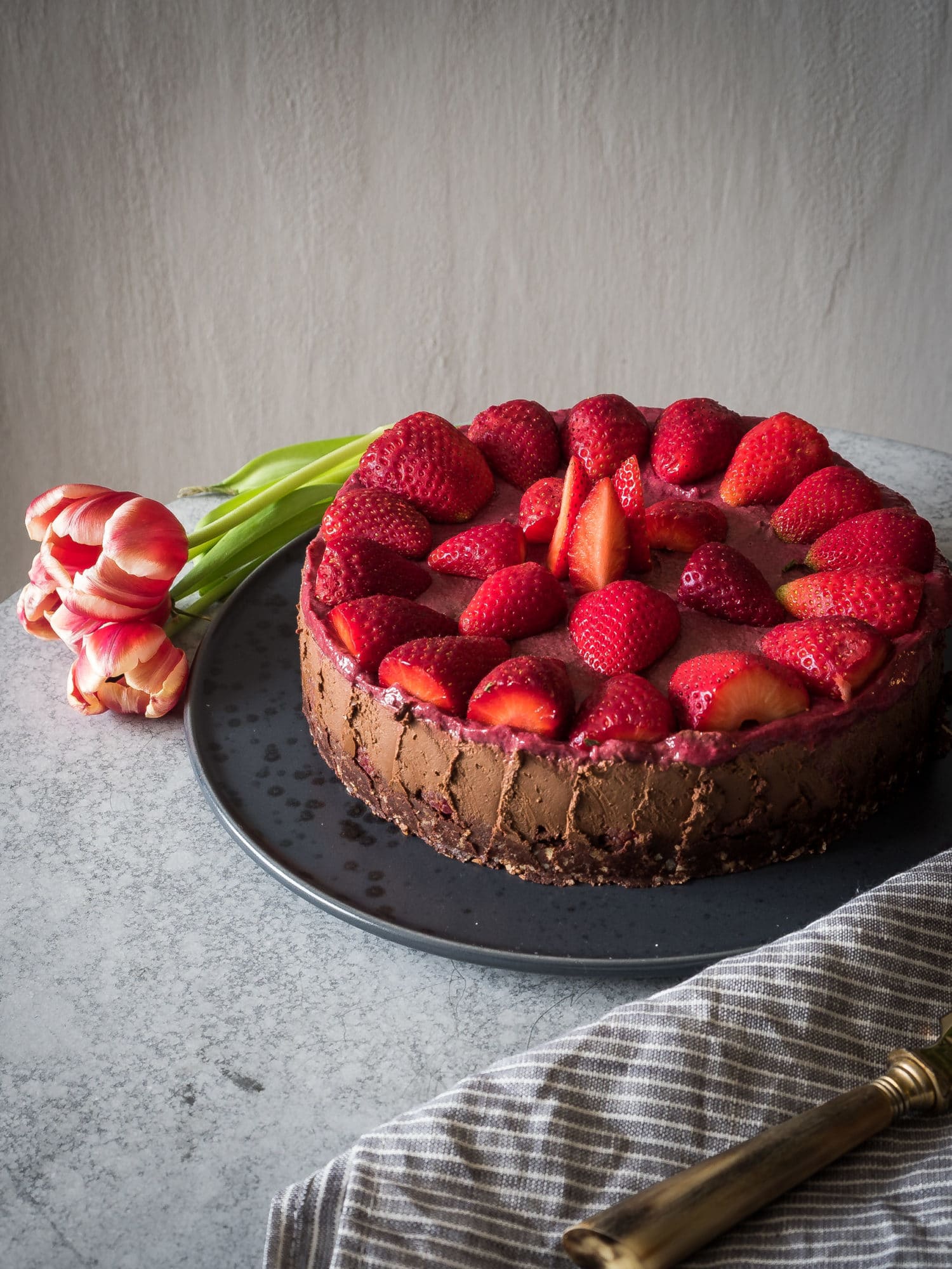 Schoko-Erdbeer No Bake Kuchen