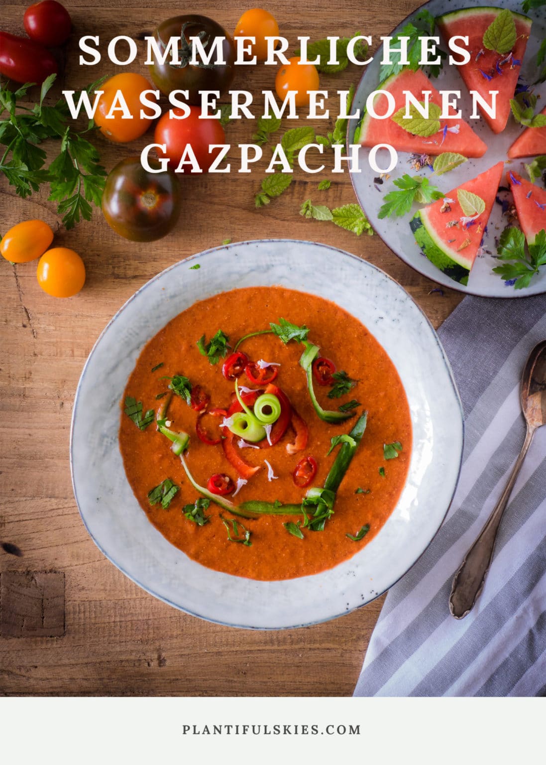 Wassermelonen Gazpacho mit Chia Samen, so schmeckt der Sommer!