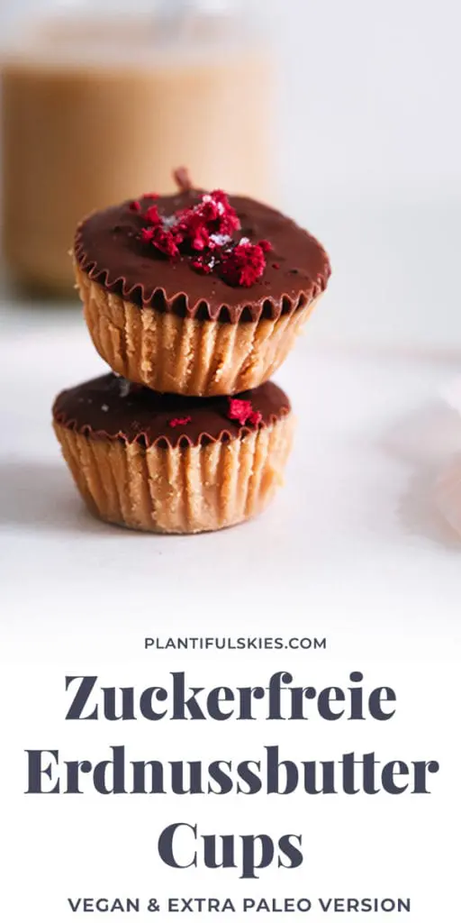 Zuckerfrei und vegan. Erdnussbutter cups. Gesundes Rezept für Peanut Butter Cups. Mit Paleo und Pegan tauglicher Version. Zuckerfreie Süßigkeiten von #happymoodfood 