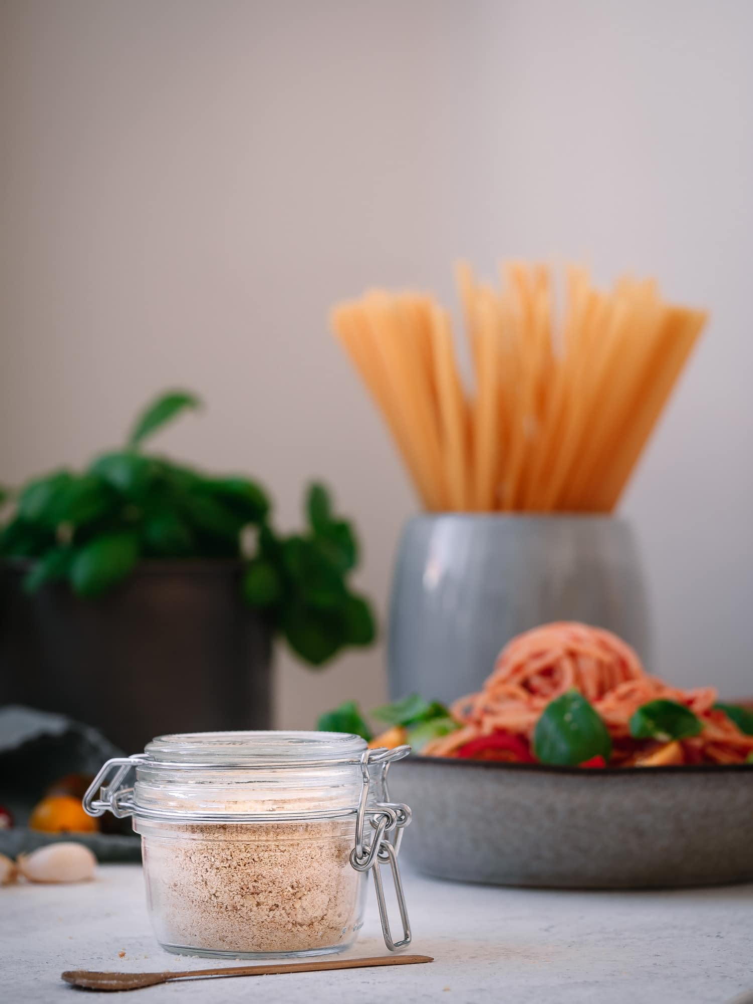 veganer parmesan fertig zubereitet