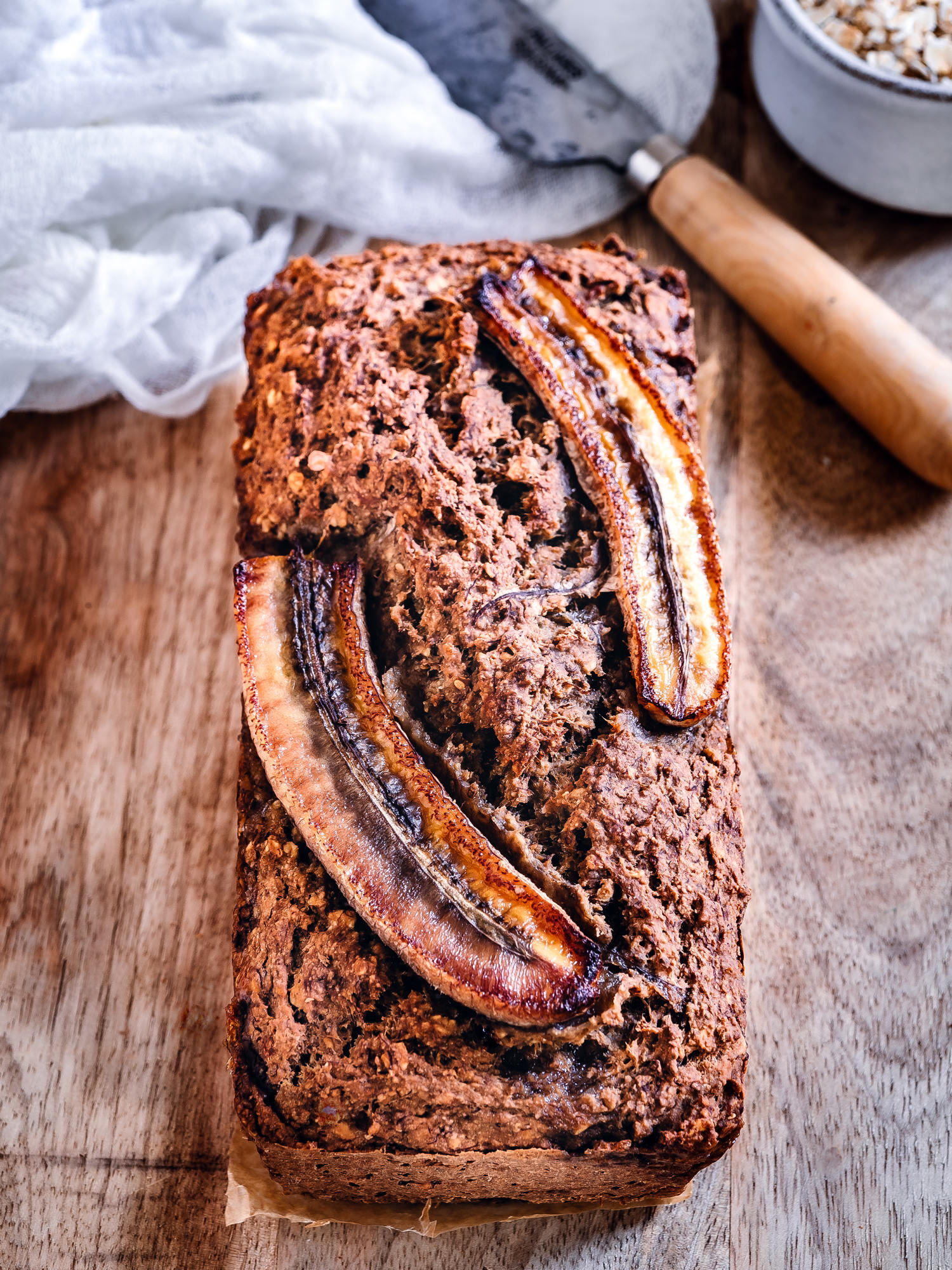 Bananenbrot vegan, zuckerfrei, glutenfrei, nussfrei