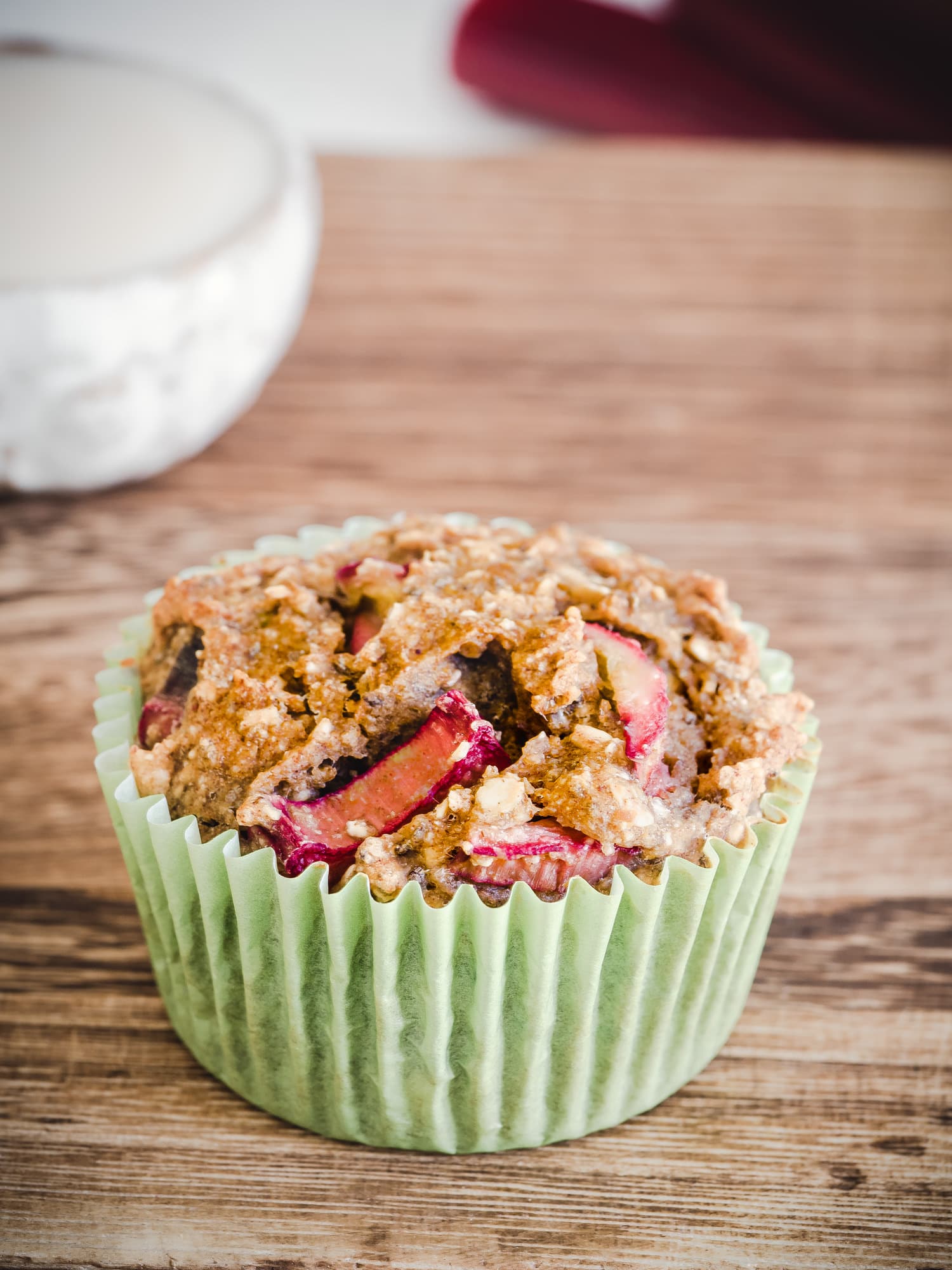 Rhabarber Muffins, glutenfrei und mit Süße nur aus Früchten