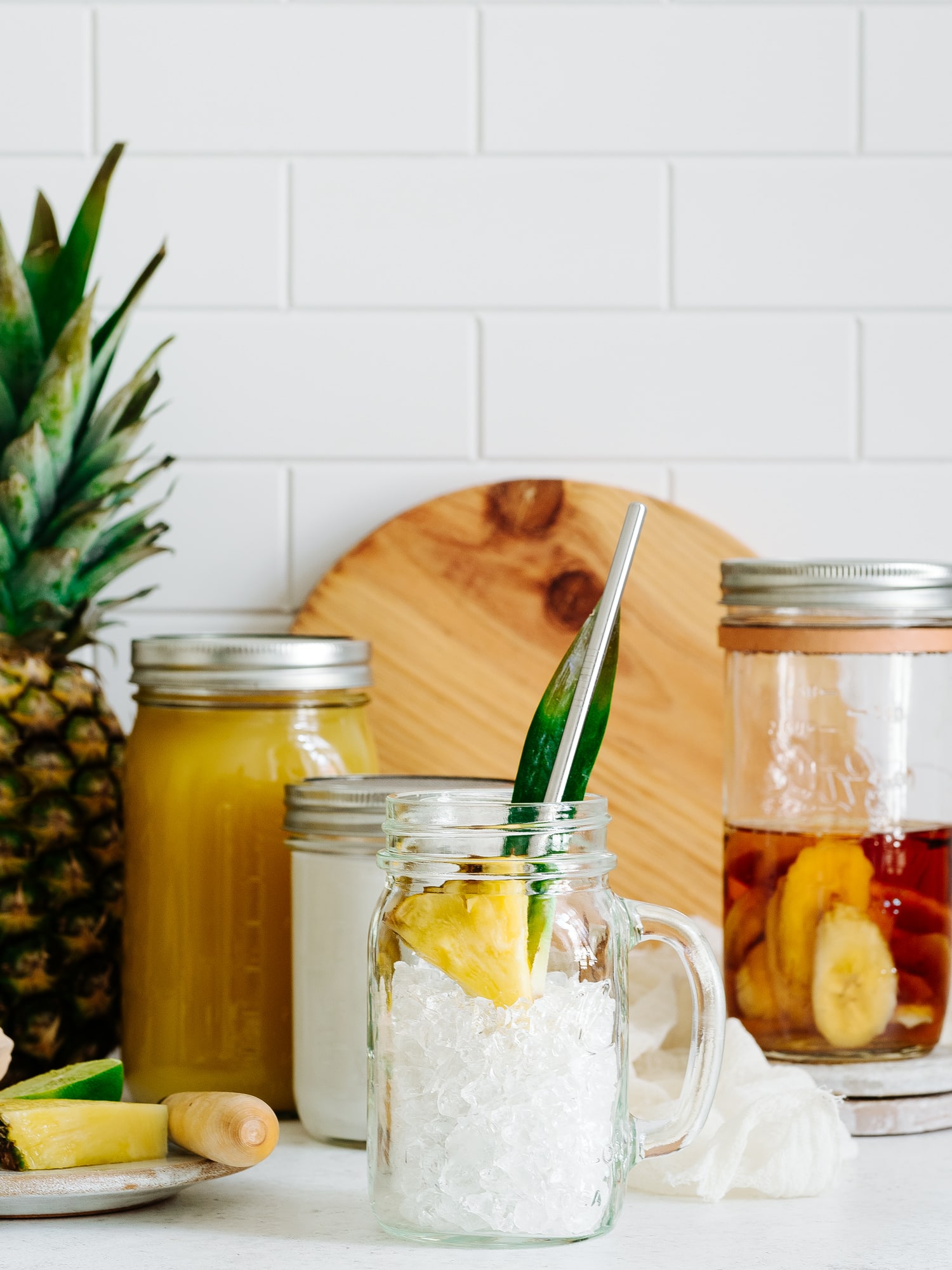 Piña Colada Rezept mit selbstgemachtem Bananen-Rum